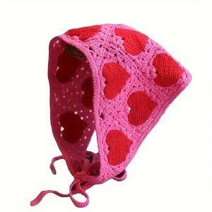 crochet heart bandana